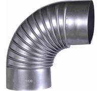FIREFIX A150/B FAL Coude 90°, rigide, ø 150 mm - tubes de poêle en tôle d'acier, épaisseur 0,6 mm, emboîtable coniquement, longueurs soudées au laser, argenté