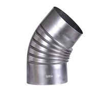 FIREFIX A150/B4 FAL Arche 45° Rigide ø 150 mm - Tubes de poêle en tôle d'acier 0,6 mm d'épaisseur, Muffin intérieur Longueur soudé au Laser Argenté
