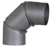 Arc de Tuyau Poêle 90° Ø150mm Gris Réglable Tube Fumée Cheminée Four Haut