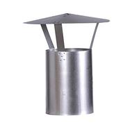FIREFIX Chapeau de Pluie A150/RH (galvanisé) - Hauteur : 420 mm - Diamètre : 150 mm - pour tuyaux de Four de 0,6 mm d'épaisseur - Argenté