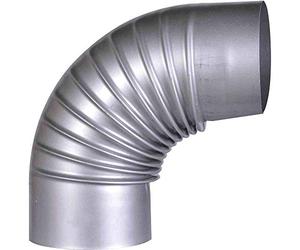 FIREFIX Coude A130/B FAL 90° Rigide Ø 130 mm - Tuyaux de poêle en tôle d'acier, 0,6 mm d'épaisseur, Conique, enfichable, Longueurs soudées au Laser, argenté