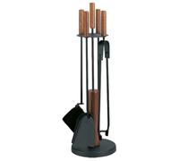 FIREFIX K2453 Appareil de cheminée avec poignées en bois foncé, revêtement noir