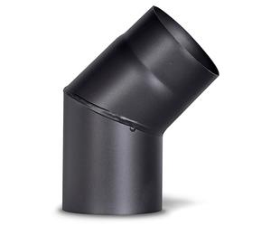 FIREFIX R120/B4O Coude de Tuyau de poêle I Tuyau de poêle de 120 mm de diamètre en tôle d'acier pour cheminée I Tuyau de cheminée revêtu réglable à 45 ° I sans Porte de Nettoyage Noir