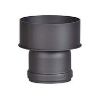 FIREFIX R150/Ü7 Extension 80 à 120 avec joint pour tuyaux de fumée de 2 mm d'épaisseur, laqué noir, de 80 mm à raccord mural de 120 mm