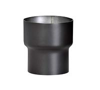 FIREFIX Raccord de transition R150/Ü8 (extension) pour tuyaux de fumée de 2 mm d'épaisseur, laqué noir, pour raccord de poêle de 120 mm à raccord mural de 150 mm