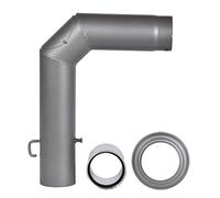 FIREFIX RD130/SET Lot de 3 tuyaux de poêle en acier de 2 mm d'épaisseur (coudé) de 130 mm de diamètre, pour poêles et foyers Gris foncé
