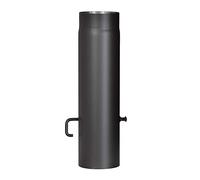 FIREFIX Senotherm R130/5D Tuyau de poêle en acier de 2 mm de diamètre 130 mm de diamètre pour poêles et foyers Noir Longueur 500 mm Avec clapet régulateur