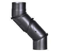 FIREFIX R130/UB Coude universel en acier pour poêle 2 mm de diamètre 130 mm pour poêles et Fis Senotherm Noir Réglable de 0 à 90 degrés avec deux portes de nettoyage