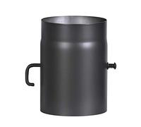 FIREFIX Senotherm R180/2D Tuyau de poêle en acier épais de 2 mm de diamètre 180 mm pour poêles et foyers Noir Longueur 250 mm Avec clapet régulateur