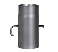 FIREFIX Senotherm RD130/2D Tuyau de poêle en acier épais de 2 mm de diamètre, 130 mm de diamètre, pour cheminées et foyers, gris foncé, 250 mm de long avec clapet régulateur