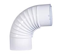 FIREFIX W120/B Email Arche 90 ° Blanc Rigide Ø 120 mm - Tube de poêle en tôle d'acier 0,6 mm d'épaisseur - Soudé au Laser - Longueur soudé au Laser