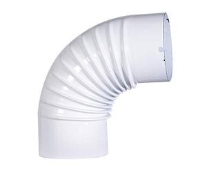 FIREFIX W120/B Email Arche 90 ° Blanc Rigide Ø 120 mm - Tube de poêle en tôle d'acier 0,6 mm d'épaisseur - Soudé au Laser - Longueur soudé au Laser