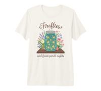 Fireflies and Front Porch Nights Cute Southern Summer T-Shirt Haut de Gamme