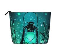 Fireflies and Lantern Trousse de voyage pour femme en faux chanvre Grande capacité avec fermeture éclair