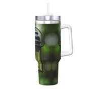 Firefly and Lantern Print - Gobelet isotherme de 1200 ml avec poignée et paille - Gourde en acier inoxydable anti-fuite