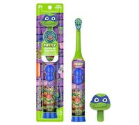 Firefly Clean N' Protect Teenage Mutant Ninja Turtles Brosse à dents électrique avec couverture de personnage 3D, poils souples, batterie incluse, à partir de 3 ans, 1 + 1 ans