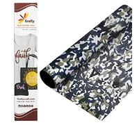 Firefly Craft Feuille de vinyle thermocollant Motif camouflage Bleu 30,5 x 50,8 cm
