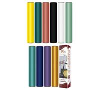 Firefly Craft transfert de chaleur en vinyle pour Silhouette et Cricut, 30,5 cm par 50,8 cm 10 sheets Black, Coral, Gold, Jade, Mint Green, Purple, Royal Blue, Teal, White, Yellow