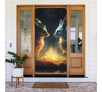 Firefly Forest Fox Couvertures de Porte Décoratives Décoration de Porte Intérieur Extérieur Printemps/Été/Automne/Hiver Décorations de Noël Halloween