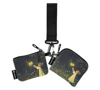 Firefly Lighting Up The Summer Lot de 2 portefeuilles à double dragonne pour femme avec porte-clés plat et poche zippée pour monnaie pour un usage quotidien