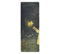Firefly Lighting Up The Summer Tapis de yoga pliable pour salle de sport imprimé, antidérapant, serviette de yoga avec sac pour transport de tapette 180,3 x 66 cm