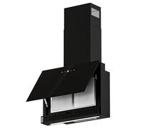FIREGAS Hotte Aspirante 60cm Murale, Moteur Brushless Silencieux, 477 m³/h, 9 Vitesses, Recirculation et Échappement, Écran Tactile, Avec Filtre à Charbon CC170, Noir