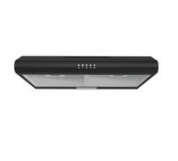 FIREGAS Hotte Aspirante 60cm Noire Moteur Brushless Silencieuse 46dB, Débit 319m³/h, Hotte Cuisine avec Filtres à Charbon, Évacuation Top/Arrière ou Recyclage