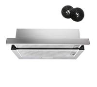 FIREGAS hotte tiroir téléscopique 60 cm, 350 m³ / h, recirculation ou évacuation, 2 vitesses, avec filtre à charbon