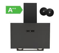 FIREGAS Hottes Aspirantes 60cm, Hotte de Cuisine Inclinée, 578m³/h Puissance d'aspiration élevée, Avec levier d'air, verre dépoli