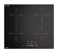 FIREGAS Plaque à Induction 4 Zones 7400W,9 Niveaux, Boost, Minuteur, Sécurité Enfant, Verre Céramique Anti-rayures et Anti-empreintes, Encastrable avec Raccordement Fixe