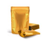 FireKylin Lot de 100 sacs hermétiques, refermables, étanches aux odeurs, en feuille d'aluminium, pour emballage, 11,9 x 20,1 cm (doré)