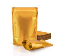FireKylin Lot de 100 sacs hermétiques, refermables, étanches aux odeurs, en feuille d'aluminium, pour emballage, 20,1 x 30 cm (doré)