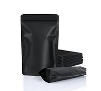 FireKylin Lot de 100 sacs hermétiques, refermables, étanches aux odeurs en feuille d'aluminium pour emballage (noir, 10,2 x 15,2 cm)