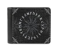 Firelife Portefeuille pour homme en cuir synthétique avec corbeau viking et runes - Porte-cartes - Porte-cartes - Porte-cartes - Porte-monnaie - Portefeuille pour homme, Blanc, Taille unique, Moderne