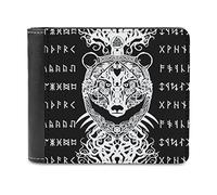 Firelife Portefeuille pour homme en cuir synthétique - Motif ours viking - Porte-cartes - Porte-cartes - Porte-cartes - Portefeuille pour homme, Blanc, Taille unique, Minimaliste