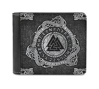 Firelife Portefeuille viking pour homme - En cuir synthétique - Avec runes et dragons - Porte-cartes - Porte-cartes - Porte-cartes - Clip - Pour homme, Blanc, Taille unique, Moderne