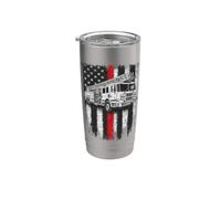 Fireman American Flag Thin Red Line Firefighter Cool Gobelet isotherme en acier inoxydable double paroi