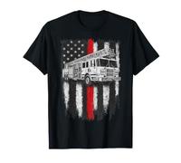 Fireman American Flag Thin Red Line Firefighter Cool T-Shirt