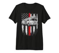 Fireman American Flag Thin Red Line Firefighter Cool T-Shirt Haut de Gamme