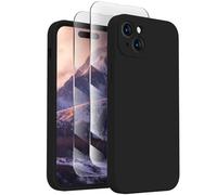 FireNova Designed for iPhone 15 Case, Silicone Upgraded [Camera Protection] Phone Case with [2 Screen Protectors], Soft Anti-Scratch Microfiber Lining Inside, 6.1 inch, Black