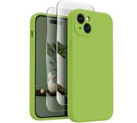 FireNova Designed for iPhone 15 Case, Silicone Upgraded [Camera Protection] Phone Case with [2 Screen Protectors], Soft Anti-Scratch Microfiber Lining Inside, 6.1 inch, Sprout Green