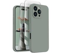 FireNova Designed for iPhone 16 Pro Case, Silicone Upgraded [Camera Protection] Phone Case with [2 Screen Protectors], Soft Anti-Scratch Microfiber Lining Inside, 2024, Calke Green
