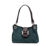 FIRENZE ARTEGIANI. Aicurzio Sac à bandoulière Femme Cuir Véritable Daim Dollaro 28 x 10 x 16 cm Couleur : Bleu pétrole, Bleu pétrole, Utilitaire