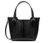 FIRENZE ARTEGIANI. Arezzo Sac fourre-tout pour femme en cuir véritable daim gravé serpent 37 x 14 x 27 cm Couleur : noir, Noir, Utilitaire
