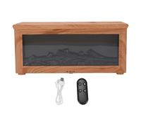 Fireplace Aromatherapy Diffuser 180ml Water Tank Wood Grain Simulation Flame Humidifier Essential Oil Diffuser for Home Dark (Light)