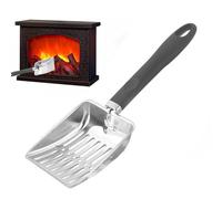 Fireplace Ash Shovel - 32.5cm Stainless Steel Wood Stove Shovel | Heat-Resistant Metal Charcoal Scoop, Ergonomic PP Handle | Ideal for Cleaning Fireplaces, Stoves, and Fire Pits