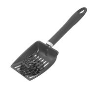Fireplace Ash Shovel, Coal Scoop Hollow, 2.8x4.21 inches, Stainless Steel Heat Resistant, Long Handle Comfort Grip, Fire Pit Tools for Indoor, Outdoor Use, Black and Silver Gray