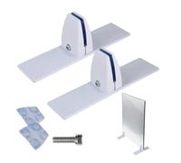 Fireplace Bracket Feet Holder - Heavy Duty Stands With Adjustable Clips | Glass Viewing Panel Metal Base Bracket | 2 Pieces For Winter Holiday Birthday Party Home Vacation Offices Dormitory Apartment