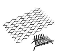 Fireplace Grate - Fireproof Heat Resistant Log Rack, Fireplace Retainer Mesh Cover, Hearth Ash Catchment Screen | Solid Burning Ventilation for Open Hearth Inserts Woodburning Stoves Ba
