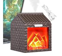 Fireplace Humidifier - ABS Compact Desktop Design | Flame Humidifier Diffuser with LED Light Effect, Cool Mist Relaxation, Sleep Reading Comfort | Aromatherapy Oil Diffuser Bedroom Home Office